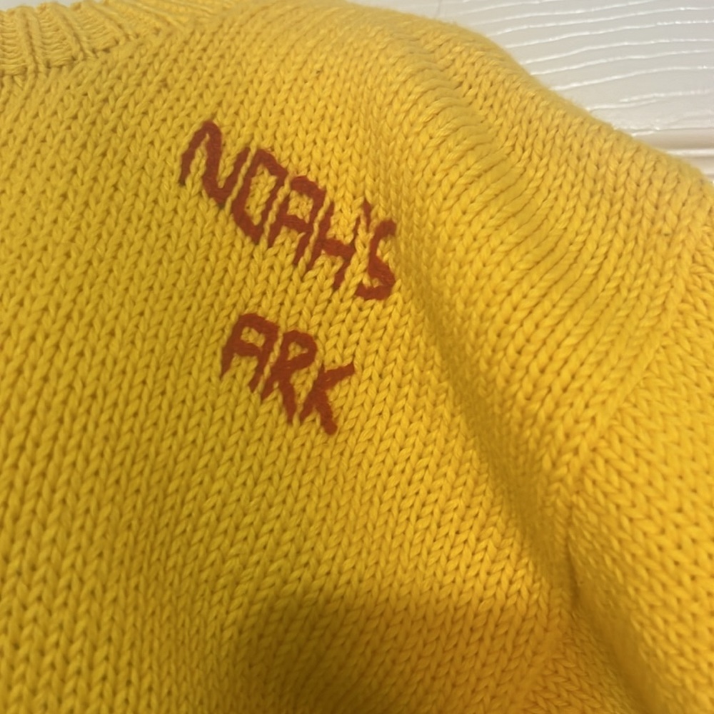 Aunti M’s Fantasies Noah’s Ark child yellow crew neck pullover sweater, size L - Picture 3 of 13